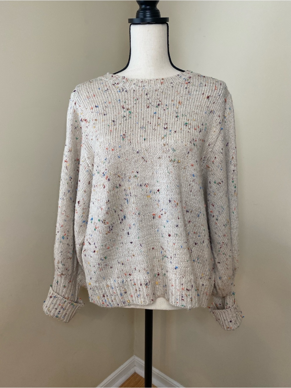 Vici Cream Speckled Crewneck Sweater